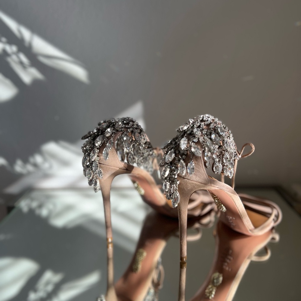New AQUAZZURA Eden suede sandals 40.5 - Picture 16 of 17